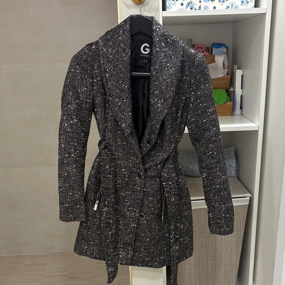 G by Guess Black and White Trench Coat